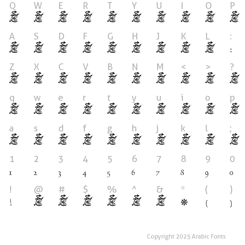 Character Map of A Thuluth Regular