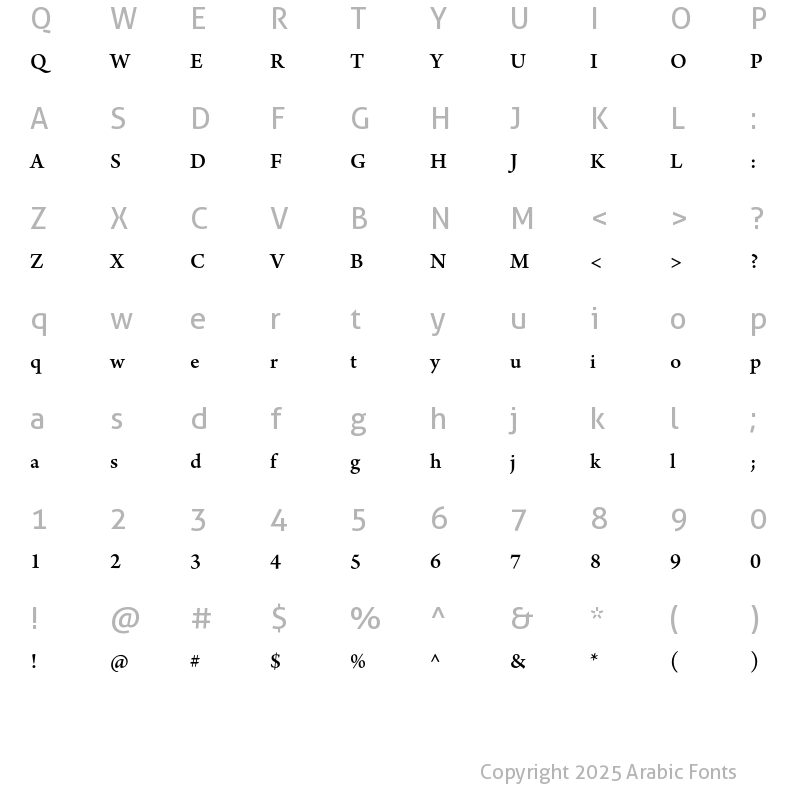 Character Map of Adobe Naskh Medium