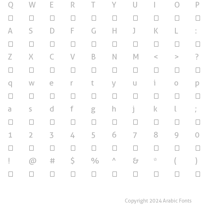 Character Map of GNU Font Regular