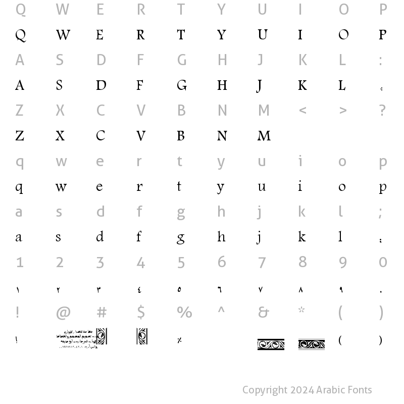 Character Map of hala-jamil fonts Regular