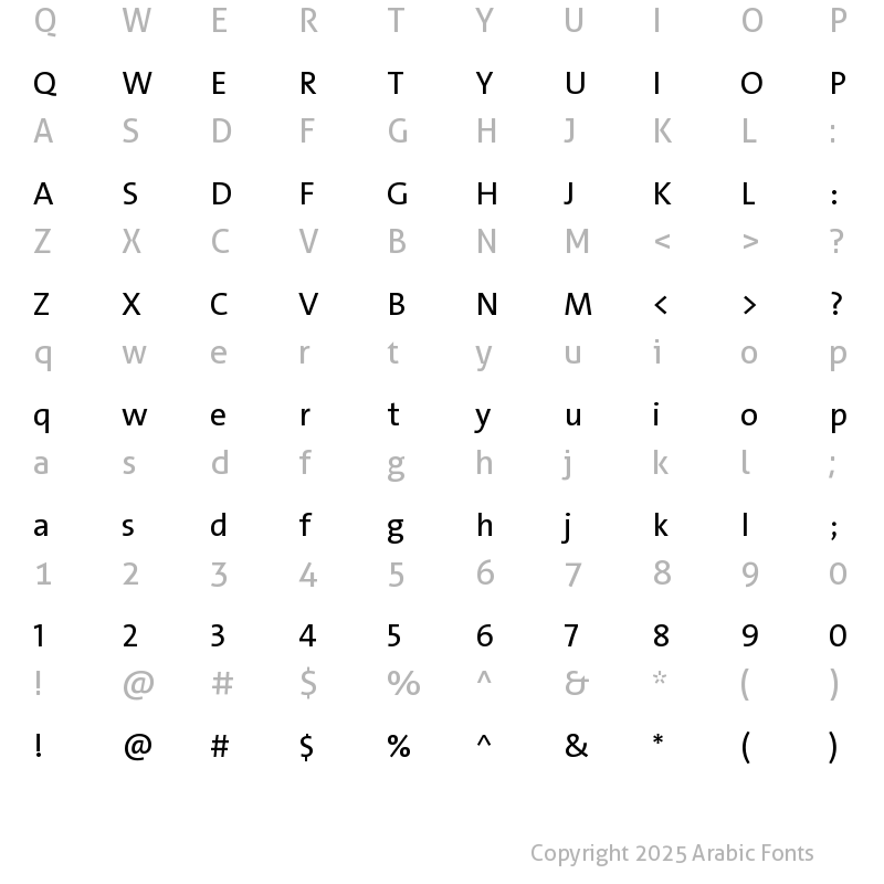 Character Map of TheSans Plain